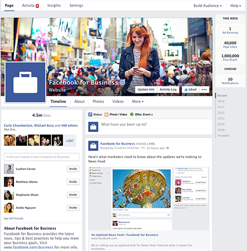 Facebook cambia el diseño de las páginas de empresa