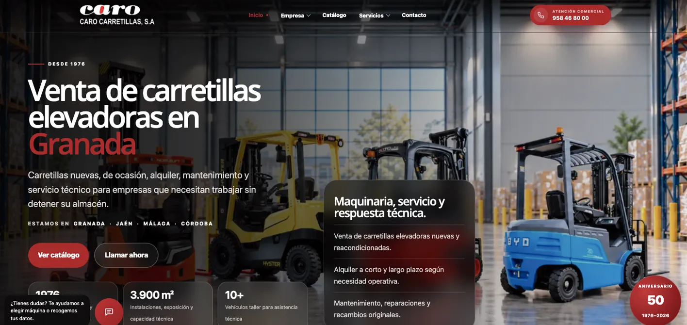 diseño web en granada para la web de caro carretillas